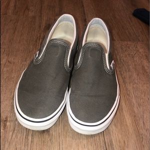 Gray slip on vans